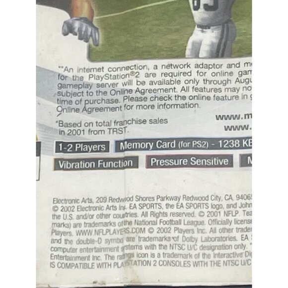 Madden DVD play station 2 2003 Dolby digital 1-2 players 1238 KB used see photos - Picture 8 of 8